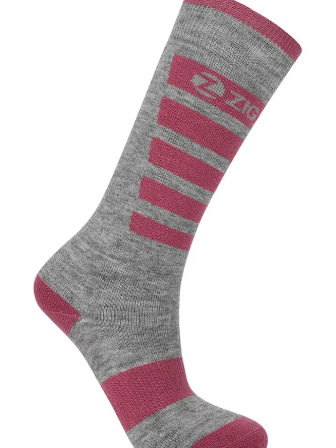 2er-Set: Ski-/ Snowboardsocken "Znow" in Grau/ Lila