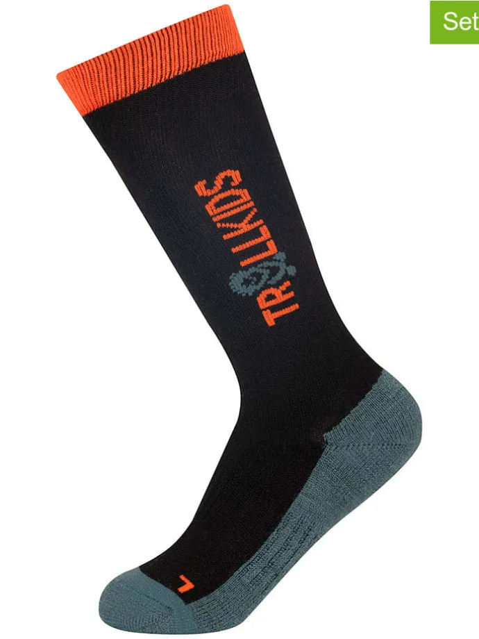 2er-Set: Ski-/ Snowboardsocken "Kids Ski" in Schwarz