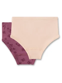 2er-Set: Slips in Beige/ Lila
