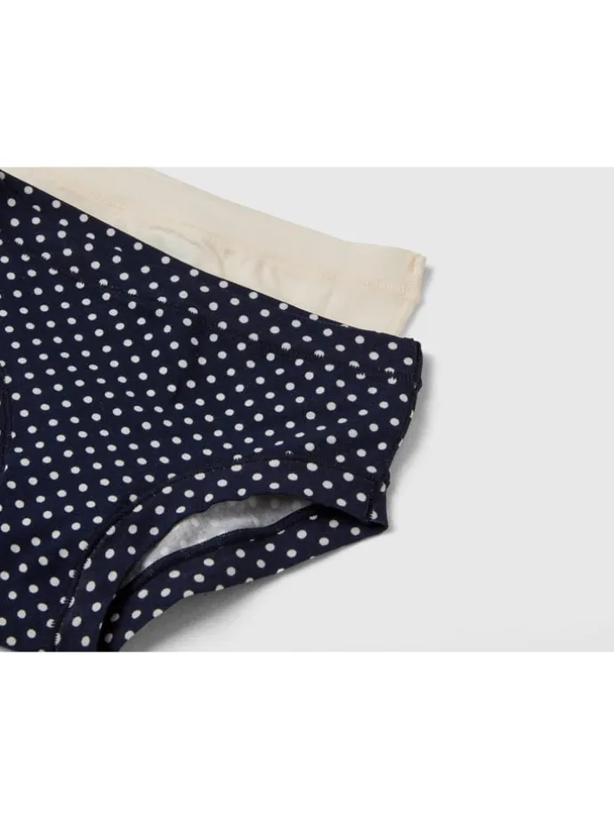 2er-Set: Slips in Dunkelblau/ Creme