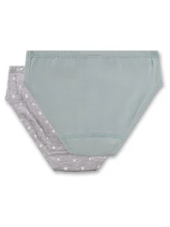 2er-Set: Slips in Grau/ Grün