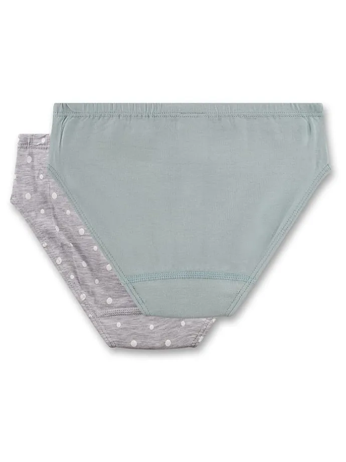 2er-Set: Slips in Grau/ Grün