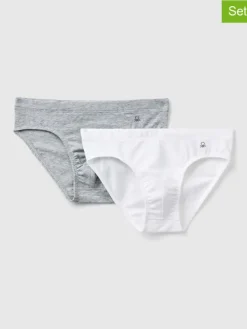 2er-Set: Slips in Grau/ Weiß