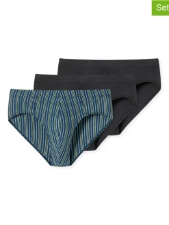 3er-Set: Slips in Schwarz/ Blau