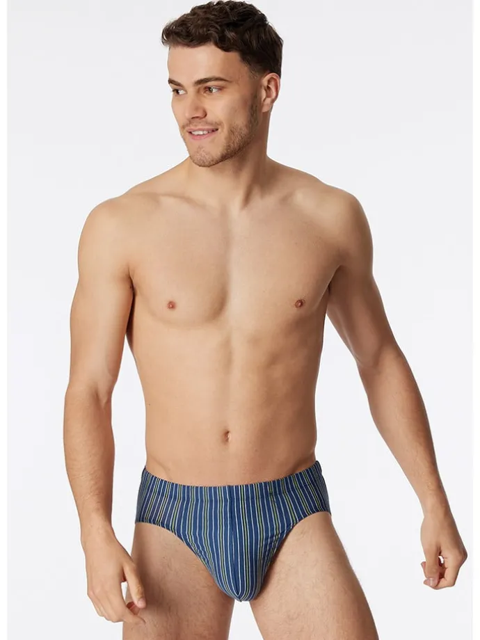 3er-Set: Slips in Schwarz/ Blau