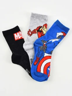 3er-Set: Socken "Avengers" in Blau/ Grau/ Schwarz