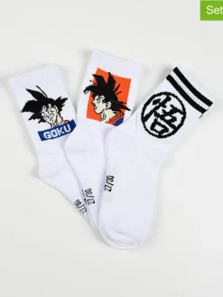 3er-Set: Socken "Dragonball Z" in Weiß