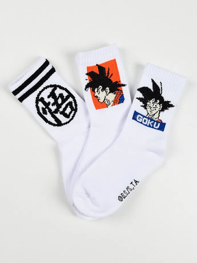3er-Set: Socken "Dragonball Z" in Weiß