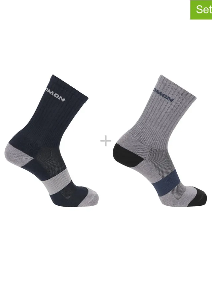 2er-Set: Socken "Evasion Crew" in Dunkelblau/ Grau