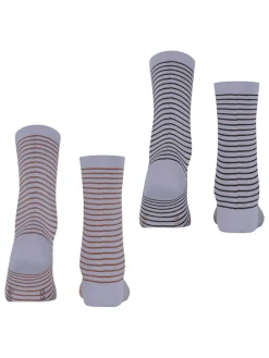 2er-Set: Socken ''Fine Line'' in Hellblau/ Hellbraun/ Anthrazit