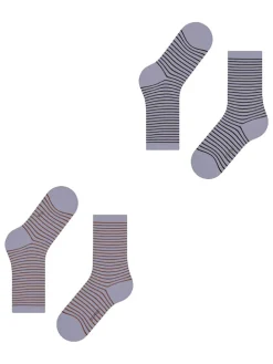 2er-Set: Socken ''Fine Line'' in Hellblau/ Hellbraun/ Anthrazit