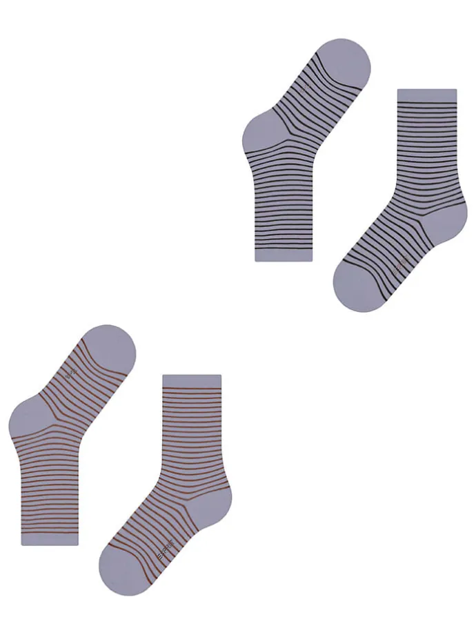 2er-Set: Socken ''Fine Line'' in Hellblau/ Hellbraun/ Anthrazit