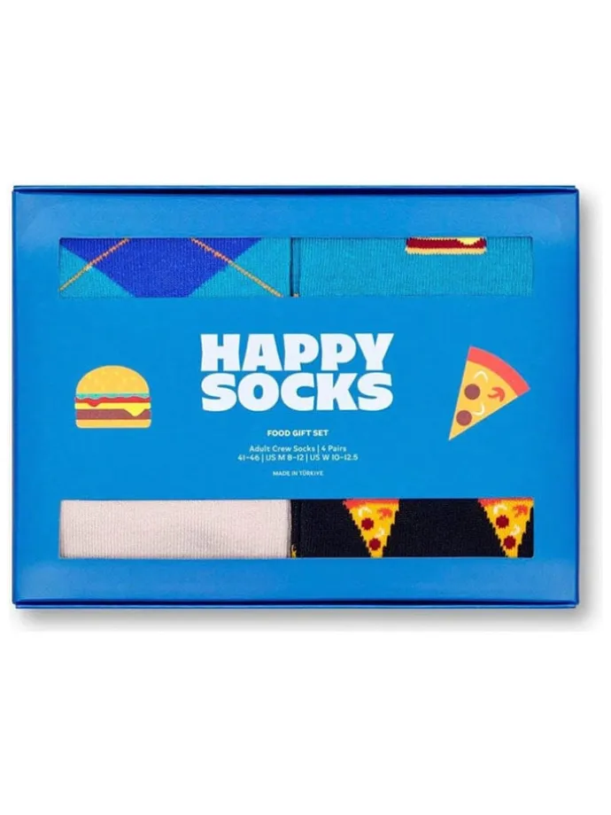 4er-Set: Socken "Food" in Blau/ Dunkelblau/ Schwarz