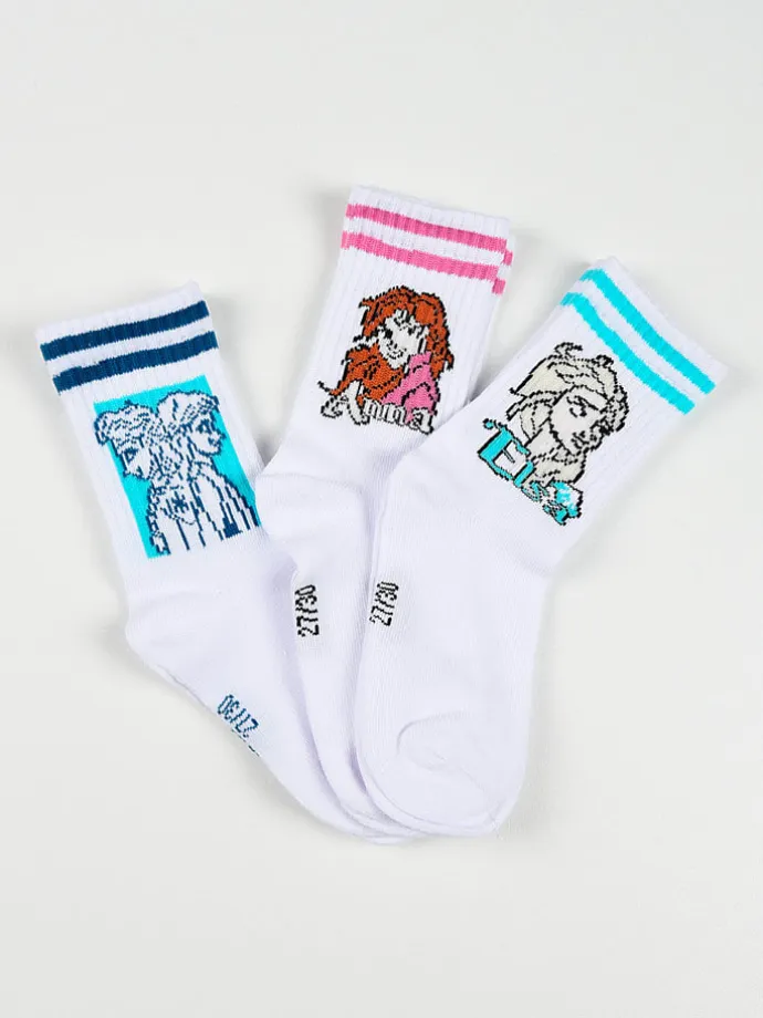 3er-Set: Socken "Frozen" in Weiß