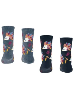 2er-Set: Socken "Hedgehog" in Schwarz/ Grau
