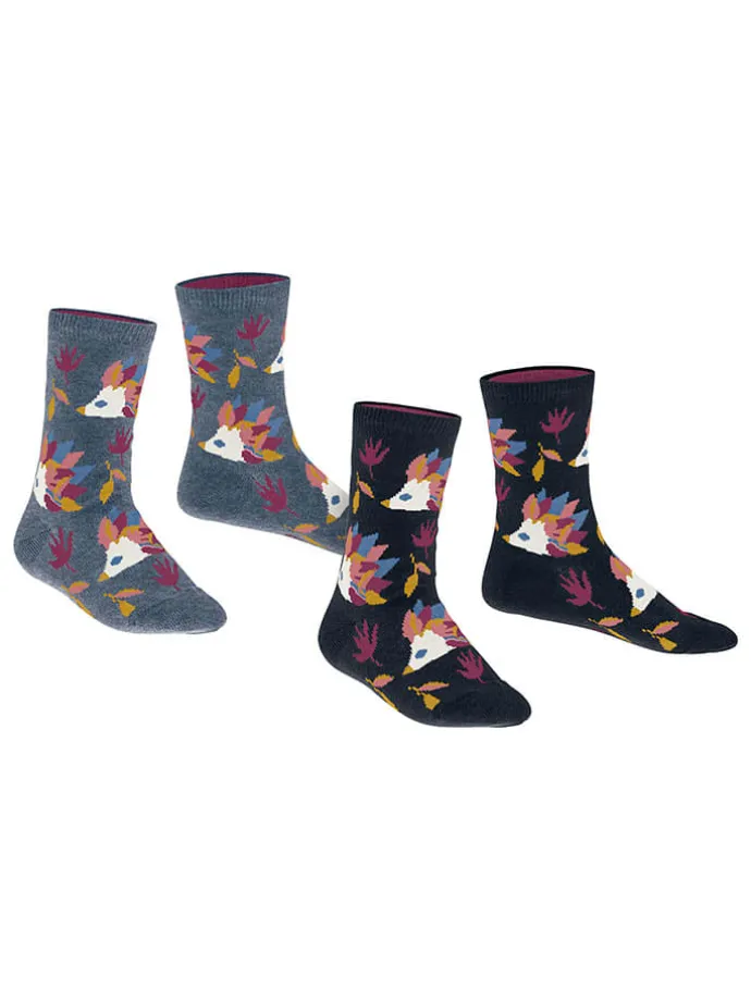 2er-Set: Socken "Hedgehog" in Schwarz/ Grau