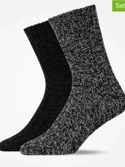 2er-Set: Socken in Anthrazit/ Schwarz