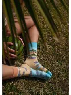 2er-Set: Socken in Beige/ Hellblau