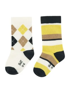 2er-Set: Socken in Creme/ Gelb