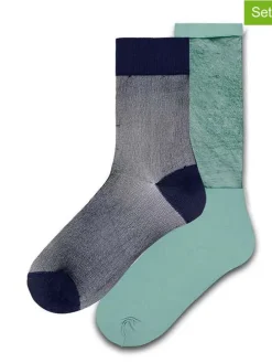 2er-Set: Socken in Dunkelblau/ Mint