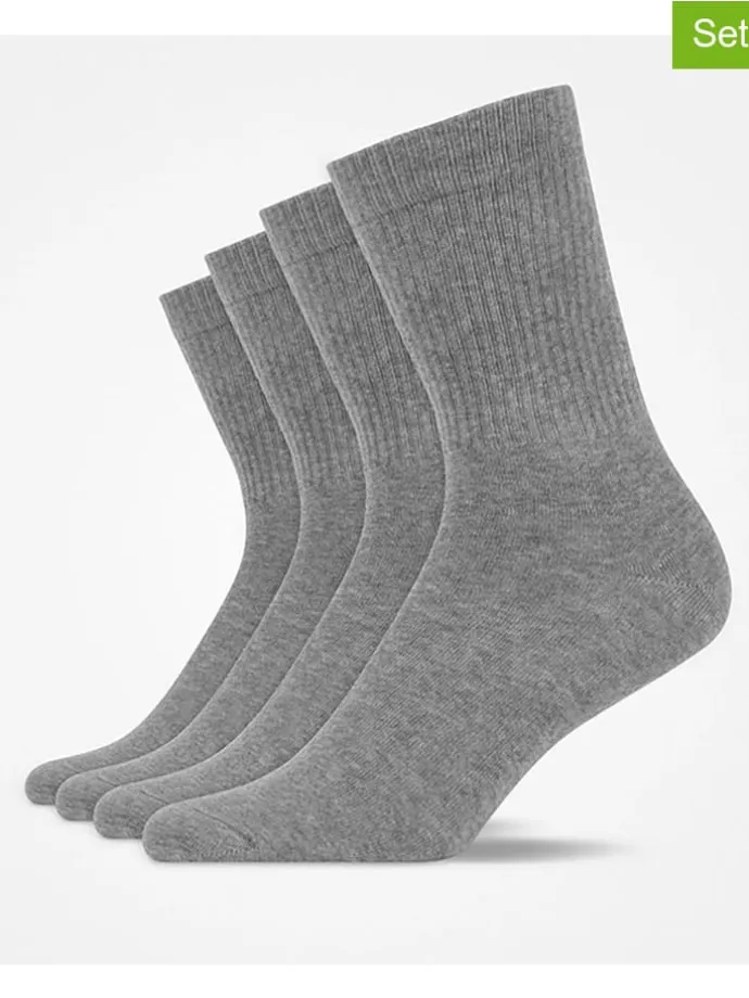 4er-Set: Socken in Grau