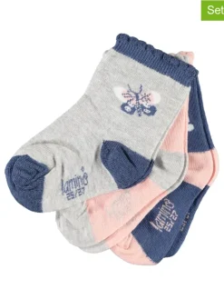 3er-Set: Socken in Grau/ Blau/ Rosa