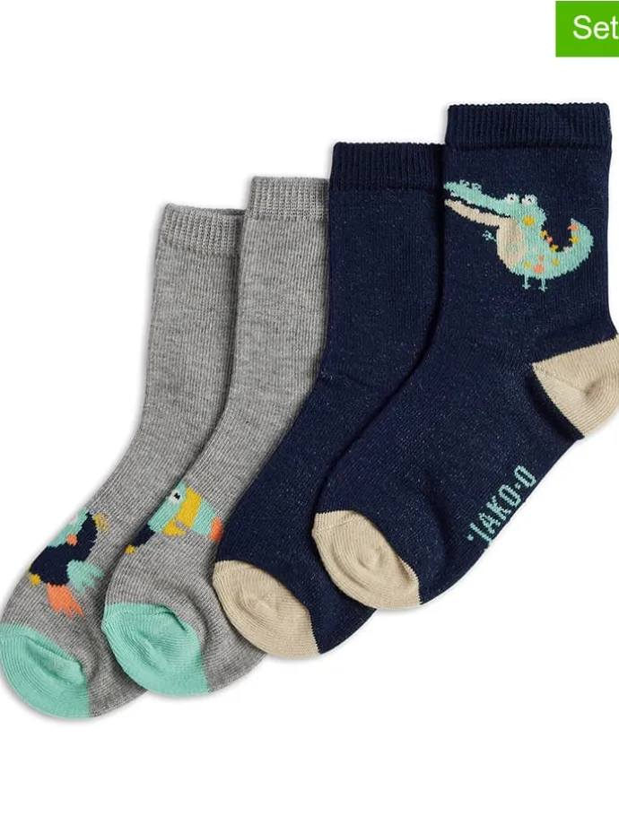2er-Set: Socken in Grau/ Dunkelblau