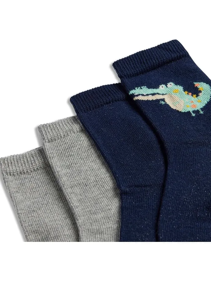 2er-Set: Socken in Grau/ Dunkelblau