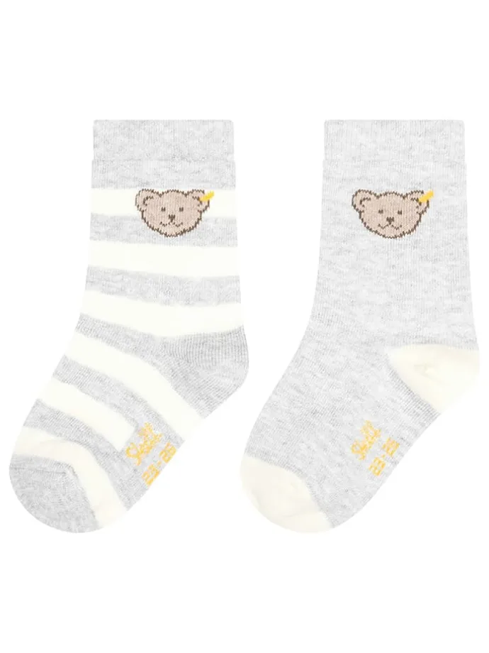 2er-Set: Socken in Grau/ Weiß