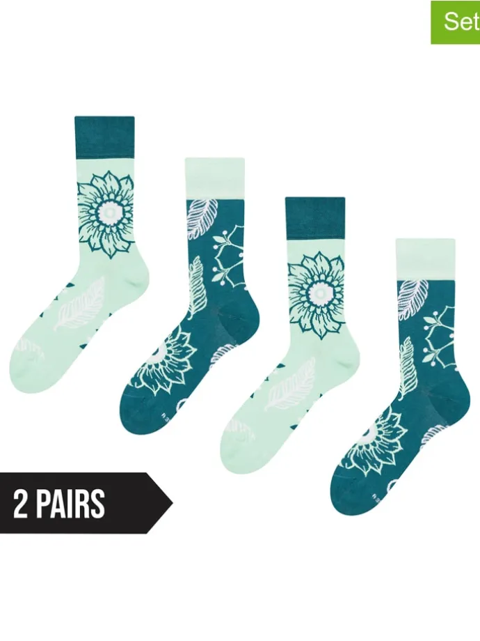 2er-Set: Socken in Petrol/ Mint