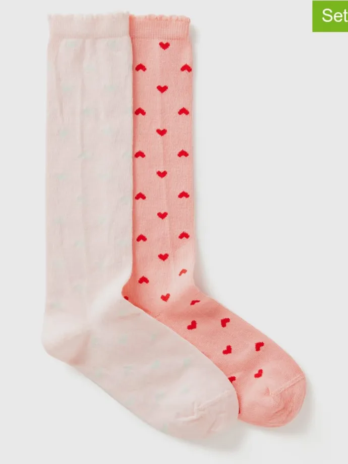 2er-Set: Socken in Rosa/ Rot