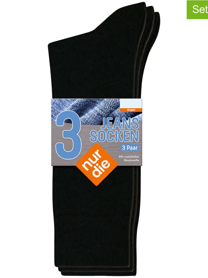 3er-Set: Socken in Schwarz
