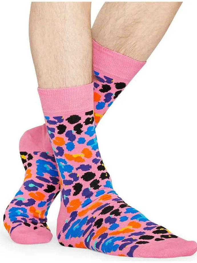 2er-Set: Socken "Leopard" in Rosa/ Gelb