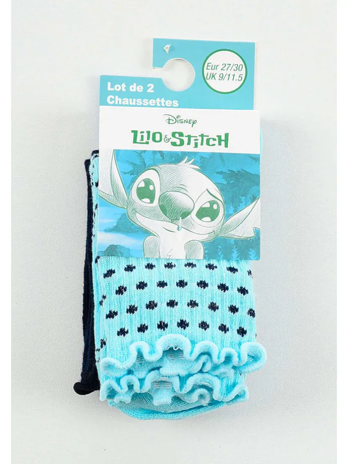 2er-Set: Socken "Lilo & Stitch" in Türkis/ Dunkelblau