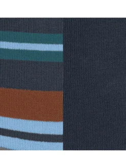 2er-Set: Socken ''Retro Stripe'' in Dunkelblau/ Hellblau/ Braun