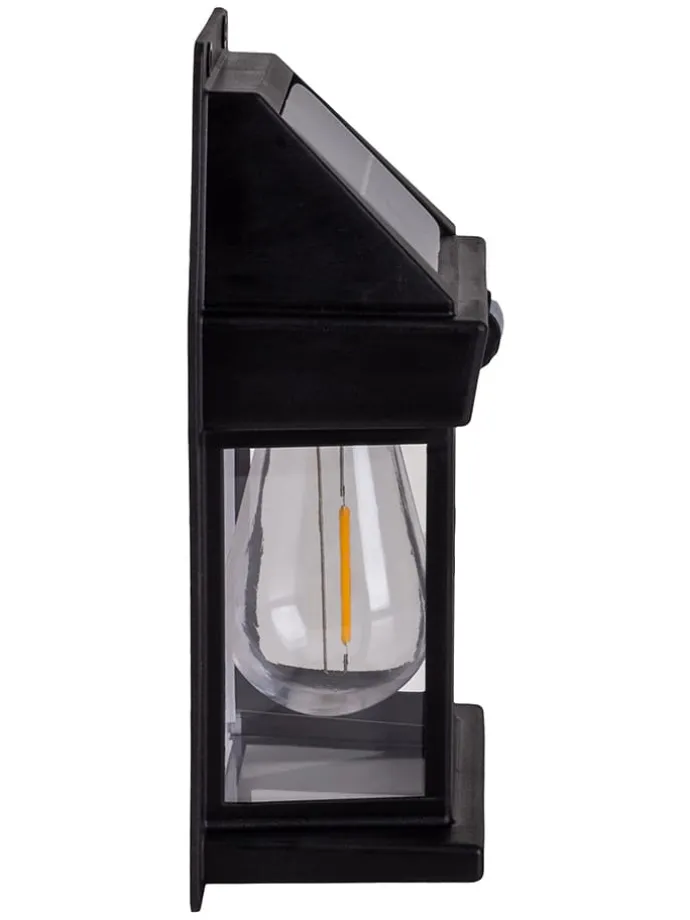2er-Set Solar-Wandleuchte "Mira" in Schwarz - (B)12 x (H)17 cm