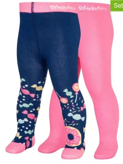 2er-Set: Strumpfhosen in Pink/ Dunkelblau