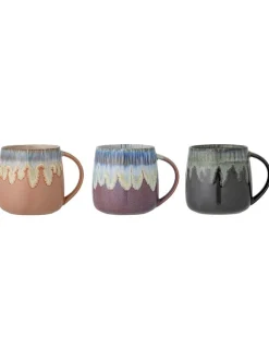 3er-Set: Tassen "Cloe" in Bunt - (H)10 x  Ø 9,5 cm