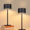 2er-Set Tischleuchte LED in schwarz rund Touch Dimmbar Tragbare Kabellos