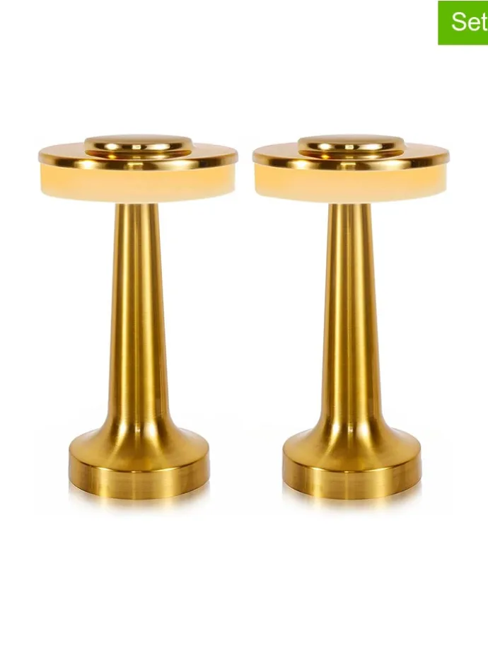 2er-Set: Tischleuchten in Gold - (H)20,5 x Ø 12,3 cm