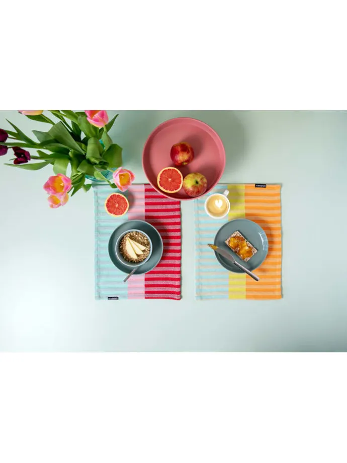 2er-Set: Tischsets "Ben" in Hellblau/ Hellgrün/ Orange - (L)43,5 x (B)32 cm