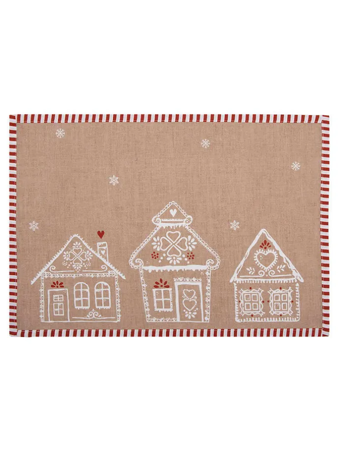 6er-Set: Tischsets in Beige - (L)22 x (B)48 cm