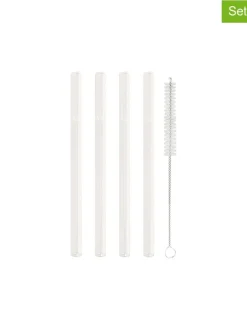 4er-Set: Trinkhalme "Smiley" - (H)13 cm