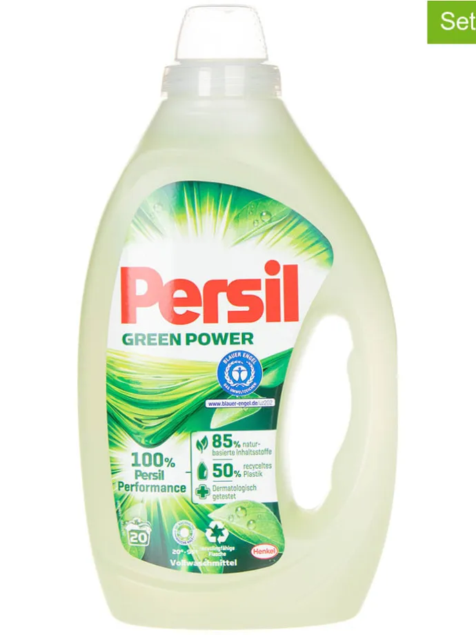 3er-Set: Vollwaschmittel "Green Power", je 1 l