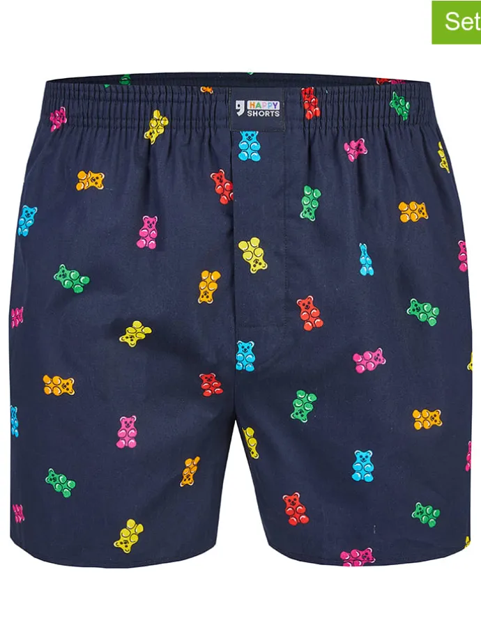 2er-Set: Webboxershorts in Dunkelblau