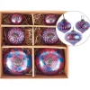 6er-Set Weihnachtsbaumkugeln ASTRALE in Rosa/Blau