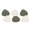 6er-Set: Wende-Untersetzer in Creme/ Grün - (L)13 x (B)11 cm