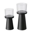 2er-Set: Windlichter "Pius" in Schwarz/ Transparent