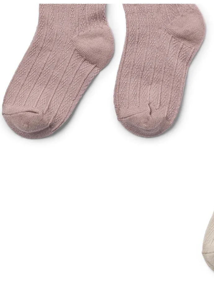 2er-Set: Woll-Strumpfhosen in Creme/ Rosa