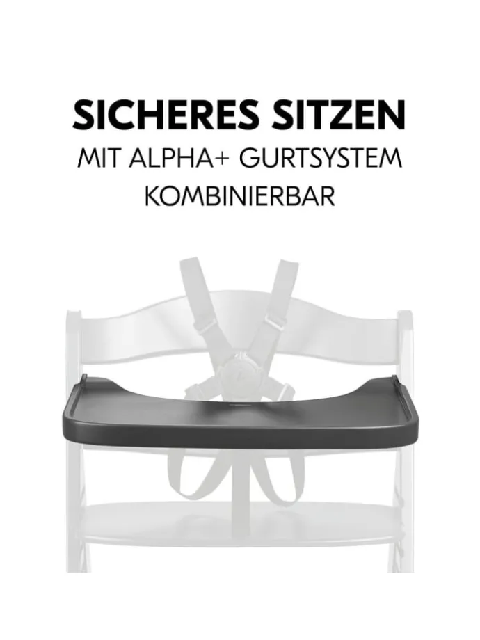 Essbrett & Tisch aus Holz für Alpha Hochstühle in grau,schwarz